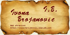 Ivona Brojanović vizit kartica